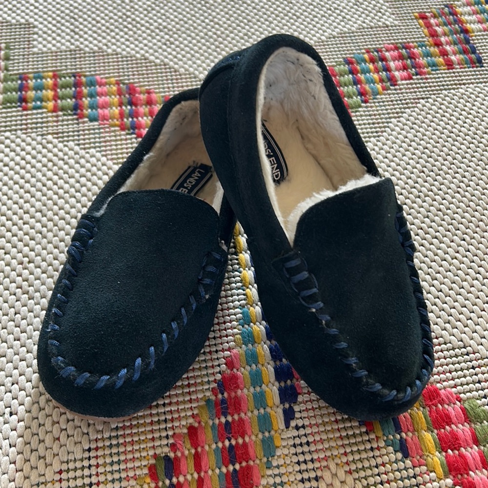 Navy Lands’ End slippers Sz toddler 12